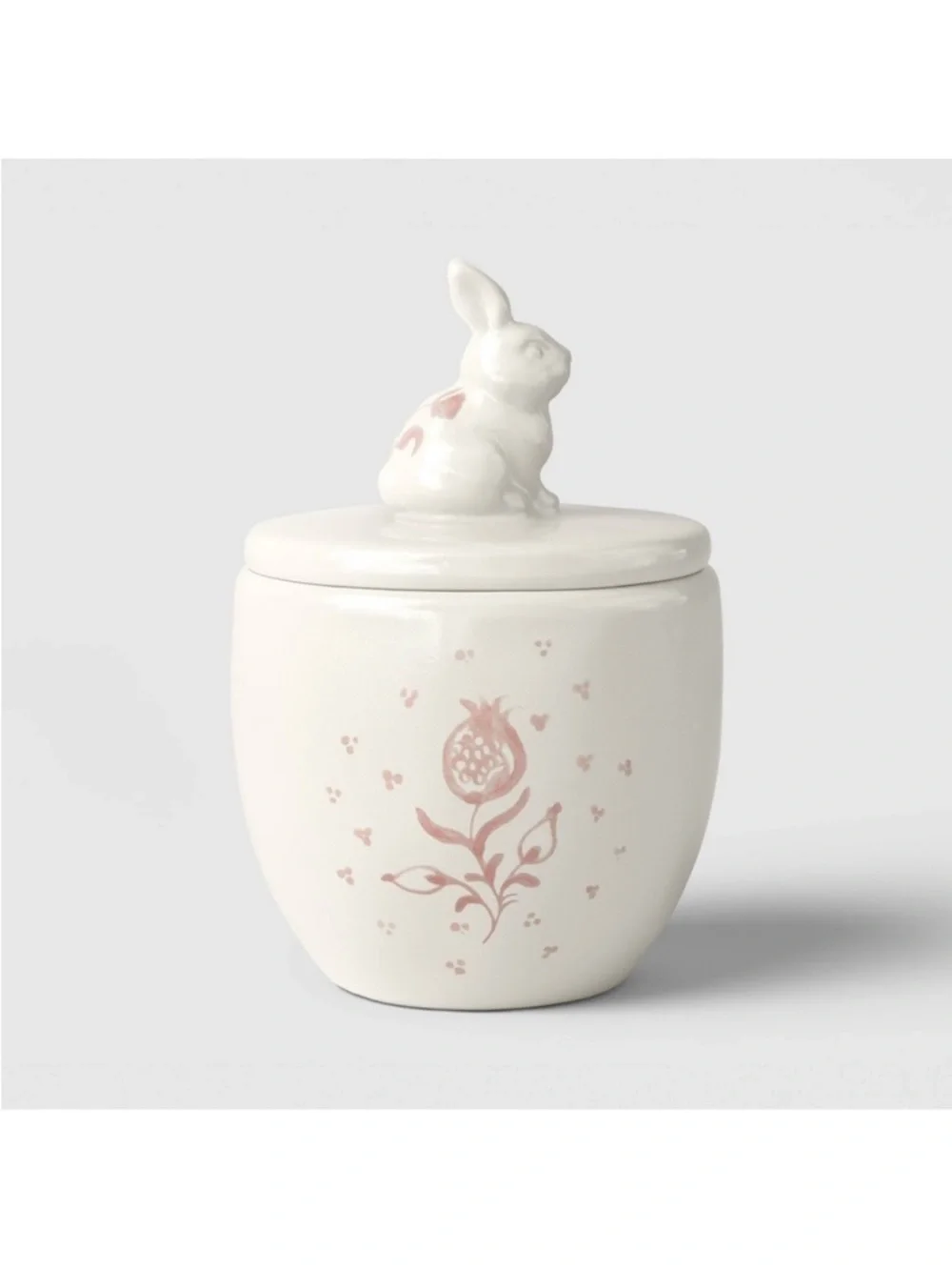 Stoneware Aralia Sugar Jar Pink – Threshold
